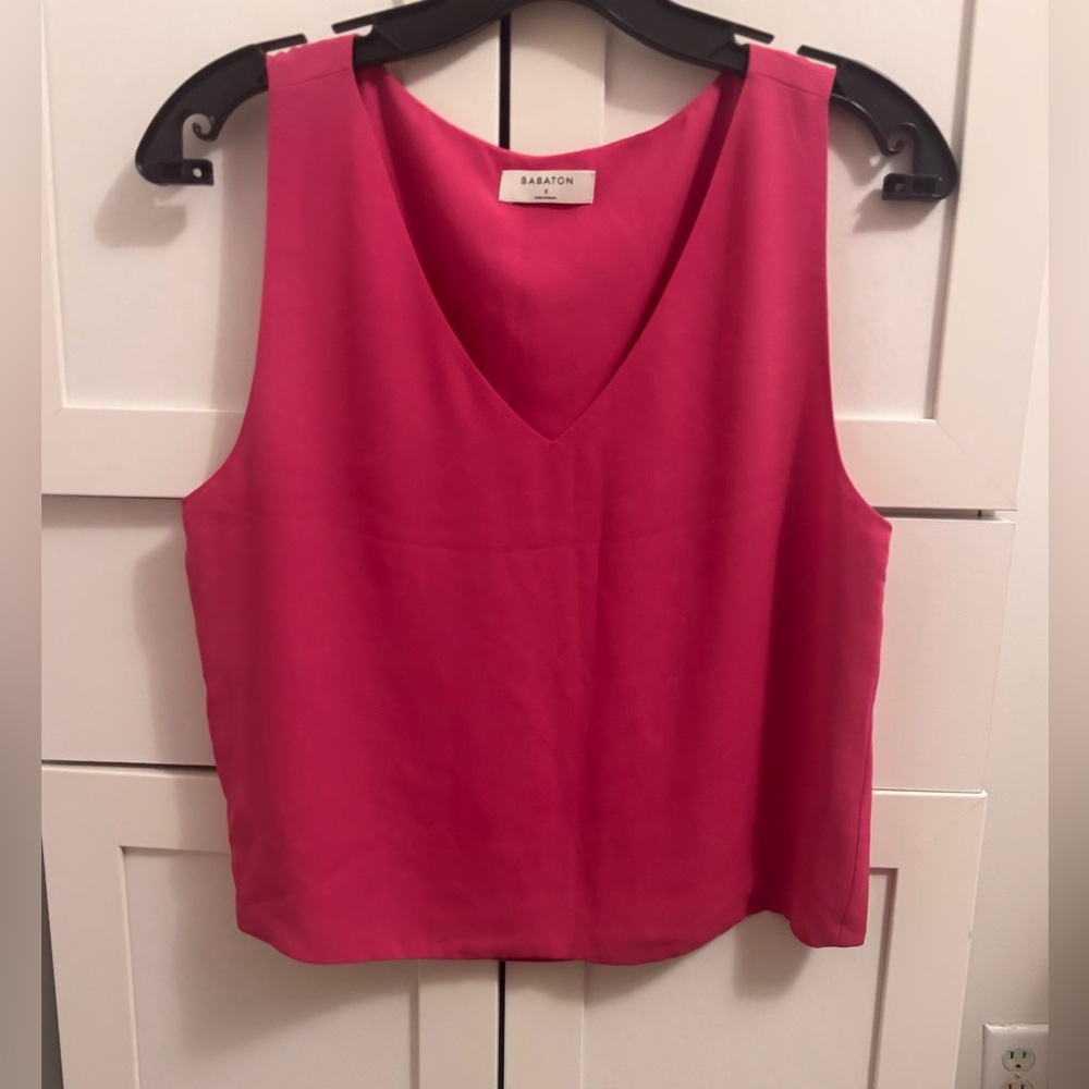 Babaton Pink Sleeveless Flowy Tank Top